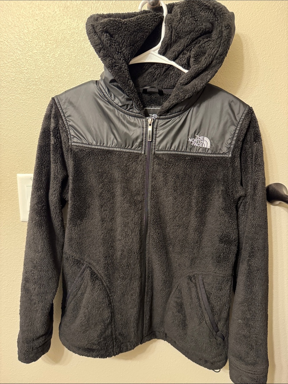The North Face Black Hooded Sherpa Fleece Jacket